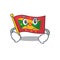 Cool flag grenada Scroll mascot character with Smirking face