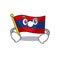 Cool flag laos Scroll mascot character with Smirking face