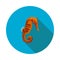 Cool flat seahorse icon