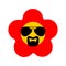 Cool Flower with glasses and goatee beard. vector illustration