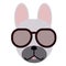 Cool french bulldog wearing sunglasses simple art geometric illustration