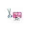 Cool friendly barber pink love coupon cartoon character style