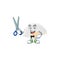 Cool friendly barber white chinese folding fan cartoon character style