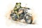 Cool frog riding a motorcycle. Generate ai