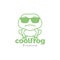 Cool frog with sunglasses logo design vector graphic symbol icon sign illustration creative idea