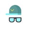 COOL FUNKY CAP WITH GLASSES, COLORFUL ILLUSTRATION