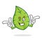 Cool funky leaf mascot, leaves character, vector leaf cartoon