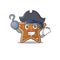 Cool and funny gingerbread star cartoon style wearing hat