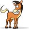 Cool funny horse cartoon standing and smiling