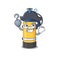 Cool and funny oxygen cylinder cartoon style wearing hat
