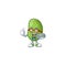 Cool geek gamer green beans cartoon character design