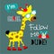 Cool giraffe funny animal cartoon