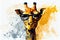 Cool Giraffe with Sunglasses and Graphic Art Illustration Colorfull Paint