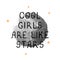 Cool girl - fun hand drawn nursery poster with lettering
