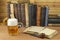 Cool glass of beer on the table. Relax with a good book with a glass of cold beer. The concept relax with a good beer.