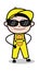 Cool Glasses - Retro Repairman Cartoon Worker Vector Illustration