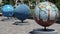 Cool globes exhibition at Battery Park in Manhattan, New York