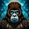 Cool gorilla looking at the viewer - ai generated image