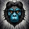 Cool gorilla looking at the viewer - ai generated image