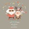 Cool grandma with grandpa as santa claus and reindeer