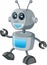 Cool Grey Cyborg Robot Cartoon