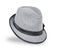 Cool grey, felt trilby/fedora hat isolated on a white background