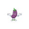 Cool Grinning of eggplant mascot cartoon style