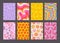 Cool Groovy Pattern Posters Collection. Set of Y2K Textures. Trendy Abstract Geometric 90s Backgrounds. Funky Retro Vintage