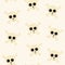 Cool Halloween skull pattern on pastel background. Seamless spooky pattern for texture print.