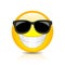 Cool happy emoji with sunglasses