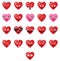 Cool Heart shapes Emoticons set 1