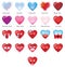 Cool Heart shapes Emoticons set 2