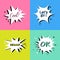 Cool Hello Ok Lets go, Speech bubbles with dialog words Vector bubbles speech illustration Thinking and speaking clouds