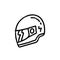 Cool Helmet Doodle Grunge Icon Vector Illustration