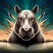 Cool hippo graphic style - ai generated image