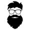 Cool hipster face with beard and glasses vector cartoon