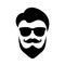 Cool hipster face vector illustration