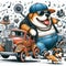 cool hispanic gangster plus size dog drive drive lowrider retro car anthropomorphic funny character