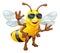 Cool Honey Bumble Bee in Sunglasses Cartoon