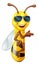 Cool Honey Bumble Bee in Sunglasses Sign Cartoon