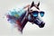 Cool Horse with Sunglasses and Graphic Art Illustration Colorful