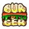 Cool icon burger. Vector illustration of stickers isolated