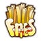 Cool icon fries. Vector illustration of stickers isolated