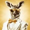 Cool Kangaroo Wearing Sunglasses And Tie In Solarization Effect