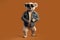 cool koala in chicken and glasses on orange background, Generative AI