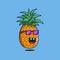 cool laughing pineapple illustration cartoon