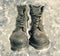 Cool Leather Military Stylish Boots Painted Illustration