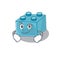 Cool lego brick toys mascot character with Smirking face