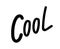 Cool lettering phrase with hand drawn brush, isolated on white, single cool alphabet letter text black, art line doodle font
