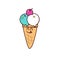 Cool licking colorful ice cream. vector